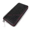 Men purse Style Panelled Spiked Clutch Women's wallets Patent Leather Mixed Color Rivets bag Clutches Lady Long Purses with Spikes Box+dust red bottoms bag