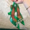 Sandalet moda markası rhinestones bowknot kadın pompalar seksi berrak pvc slingback yüksek topuklu jöle ayakkabı yaz bayanlar düğün gelin ayakkabılarıj240122