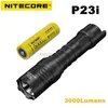 Flashlights NITECORE P23i Flashlight SFT-70 LED 3000Lumens Rechargeable Tactical Self Defense Law Enforcement Search With 5000mAh Battery 240122