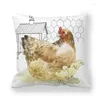 Cuscino Divertente Gallina Gallo Fodera Stampata 45x45 Cm Poliestere Fattoria Casa Decorativa Federa Housse De Coussin