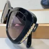 Olho de gato óculos de sol corrente marfim cinza gradiente lente moda feminina verão sunnies sonnenbrille proteção uv óculos com caixa