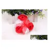 Sales de baño Venta al por mayor Mezcla de colores En forma de corazón 100% natural Flor de jabón de rosas Regalo romántico hecho a mano 6 piezas Caja de entrega Salud Dh6Kr