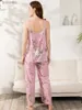 Damski Sleep Lounge plus size S-3xl panie piżamy Zestaw 3PCS 100% wiskozę drukowane kobiety komfortowe luźne odzież domową duża rozmiar femme sutowa odzież pijamasl240122