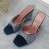 Sandals Sexy Peep Toe Women Fashion Wedges High Heels Slippers Rhinestone Bling Summer Party Prom Big Size Ladies Shoes