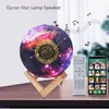 Högtalare muslimska färgglada Bluetooth Kuranhögtalare Ramadan Night Light Coran Lamp 3D Touch Moon med App Remote Control och presentpaket