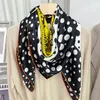 Top Brand Polka Dot Pumpkin Silk Women's Scarf, Mulberry Silk 110*110 Large Square Scarf Fashion Simple Multifunctional Scarf Shawl 2024 New New