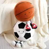 Peluş Bebekler Hayata Gibi Futbol Basketbol Dolgulu Yuvarlak Yastık Bebek Futbol Peluş Oyuncak Çocuklar Bebek Hediyesi Yeni Maskot Top Parti Dekorasyonu