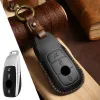 Luxury Leather Car Key Case Cover FOB Pouch för Mercedes Benz C260L S320L E200L E300 C260 C200L Tillbehör Keychain Holder