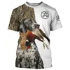 T-shirts pour hommes 2024 manches courtes à la mode 3D vêtements d'été en plein air haut de loisirs chasse chien T-shirt S-5XL