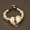 Link Bracelets Fashion Irregular Splicing Heart Shape Pendant Bracelet Necklace Summer Beach Leather Rope For Women Jewelry