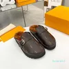 Designer Slippers Gezellig Plat Comfort Klomp Slipper Dames Heren Klassieke Slippers Mode Winter Leer Bruine muiltjes goudkleurige accessoireschoenen