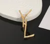 Y letter brooch alloy diamond women's suit sweater brooch men's universal gift jewelry