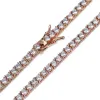 Moda rock tênis correntes hip-hop maré pulseira zircon-microencased 3mm pulseira masculino e feminino gelado para fora jóias