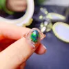 Cluster Rings Sterling Silver 925 Ladies All Natural Black Opal Ring Color Super Bright Engagement Gift Special Boutique