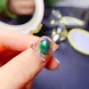 Bagues de cluster Sterling Silver 925 Dames Tout Naturel Black Opal Bague Couleur Super Bright Cadeau de fiançailles Boutique spéciale