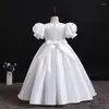 Girl Dresses White Girls Dress Bridesmaid Kids For Children Long Princess Party Wedding Baptism 6 8 10 12 Years