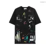 Lanvin Dept Homens Camisetas Gal Lavin Mens Designer Camiseta Casual Homem Mulheres Tees Pintados à Mão Tinta Respingo Graffiti Letras Soltas Manga Curta Alta HC53 ER4I