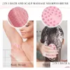 Bath Tools Accessories Exfoliating Sile Body Scrubber Soft Loofah Shower 2 In 1 Exfoliator Masr Shampoo Brush For All Skin Men Women K Dhicn