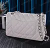 Mirror Quality Medium Women Shoulder Flap Bag Lambskin Caviar Quilted Crossbody Chain Bags Purse Genuine Leather Designer Handbags Gold Silver