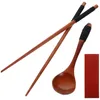 Set di stoviglie Set di cucchiai di legno Asciugapiatti per cucina Utensili da viaggio in stile giapponese Stoviglie da esterno portatili