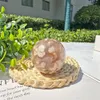 Reiki Healing Chakra Natural Craft Sakura Agate Ball Bead Quartz Mineral Crystals Tumbled Gemstones Handbit Hemdekoration Dhgarden