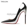 Sandals Women High Heel Shoes Red Shiny Bottoms Brand Pumps Nude Black Patent Leather 8cm 10cm 12cm Sexy Pointed Toe Wedding Shoes 34-44J240122