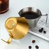 Pots à café en acier inoxydable 304, tasse à mesurer pour expresso, petite bouche en forme de S de 100ml avec poignée