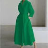 2024 Nouvelle robe de designer pour femmes Mode à manches longues Col en V Robe imprimée Robe élégante Robe de créateur Tenues Jupe pour femmes de loisirs Women's topU9AZ