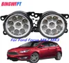 2sts LED Front Fog Lights White Yellow Car Styling Round stötfångare för Ford Focus MK23 Fusion Fiesta Tourneo Transit 200120154410888