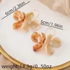 Boucles d'oreilles pendantes rétro kaki Beige fleur pour femmes, mode automne hiver géométrique en résine, bijoux de fête pour femmes