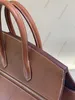 Borsa tote tutta fatta a mano Borsa a tracolla bifacciale di design 25 30 cm con filo di cera d'api in pelle originale importato cucito Borsa per pendolari hardware placcato oro 24K