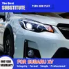 För Subaru XV LED-strålkastarenhet 11-16 Dynamisk streamer Turn Signal Indicator DRL DAGIME RUND LIGHT HEAD LAMP Biltillbehör