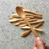 100 stycken liten bambu sked 13 5 cm naturliga skedar hållbara för café kaffe te honung socker salt sylt mustard glass handgjorda ut265k