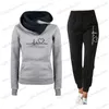 Calças femininas de duas peças Mulher Treino Conjunto de duas peças Inverno Quente Hoodies + Calças Pulôveres Moletons Feminino Jogging Mulher Roupas Sports Suit Outfits T240122