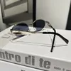 Sonnenbrillen für Damen, Designer-Herrenbrillen, modische Luxus-Sonnenbrillen, Lisa Triomphe, ovale, kleine Katzenaugenbrille mit Metallrand, Lunette De Sole