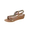 Sandalen 2024 zomerschoenen voor dames instapper dames party ronde neus dames wedges sandaal