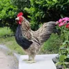 Trädgårdsdekorationer livtrogen höna modell realistisk kycklingstaty djurfigur brun m