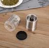 Manual Pepper Mill Salt Shakers One-handed Pepper Grinder Stainless Steel Spice Sauce Grinders Stick Kitchen Tools SN929