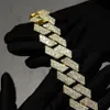 Bijoux glacés en argent Sterling 925, 24mm, 4 rangées, chaîne à maillons cubains Hip Hop Moissanite
