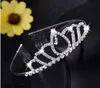 Gioielli per ragazze in argento Bambini Bambini Corona di strass lucidi Bambine Moda Tiara Ragazza Testa Pezzi Accessori con pettini7652668