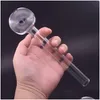 Pipes à fumer Nouvelle conception Pyrex Brûleur à mazout Tuyau en verre avec bol OD 50 mm 8 pouces Longueur Clear Spoon Nail Adaptateur pour Dab Rig Bong Drop Otkct