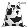 Shopping Bags Cow Pattern Spots Animal Print Men Outdoor Travel Gym Bag Waterproof Drawstring Backpack Women Fitness Swimming