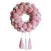 Couronne de fleurs décoratives en peluche, jolie boule en laine tricotée pour la saint-valentin, vacances, mariage, décoration de maison, cadeau de fête