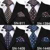 HiTie – ensemble de cravates à pois 100% soie pour hommes, 85cm de large, mouchoirs de mariage d'affaires, ensemble de boutons de manchette, 240122