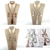 Conjuntos de jóias Conjunto de moda Natural Stone Rosário Chain Link Tassel Colar Pulseira Brinco Y200602 Drop Delivery Dhwbd