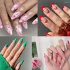 Clañas falsas Manicure portátil French Falso impermeable Falta Valentín Día de San Valentín Presiona en consejos de uñas Mujeres