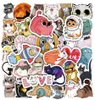 50 pièces mignon Animal chat autocollants esthétique kitty bricolage téléphone ordinateur portable guitare Scrapbooking journal dessin animé autocollant autocollant pour enfant Toy8769271