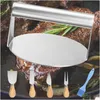 Autres ustensiles de cuisson Presse-hamburger en acier inoxydable 5,5 po Smasher à hamburger robuste et durable pour les cuisiniers professionnels à domicile en plein air Indo Dh0Ry