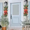 Fleurs décoratives topiaire d'automne, garniture d'escalier prééclairée sans fil, couronnes de noël pour porte d'entrée, panier de fenêtre mural de vacances