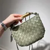 Bags Leather Half Moon Sardine Womens Bag Small Design Metal Woven Mini Handbag Hot Sale Genuine Women